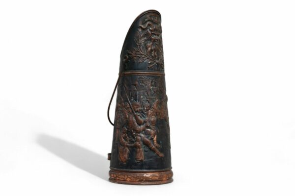 Vintage Copper Coal Scuttle with a village scene - Image 7