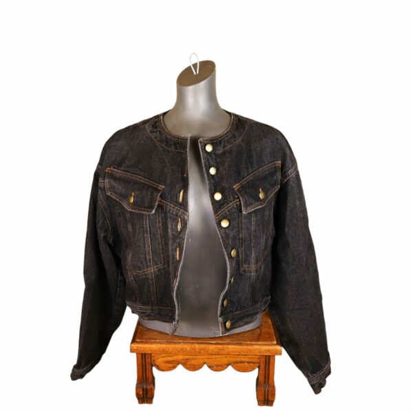 90's Kathleen Madden Black Jean Jacket - Image 2