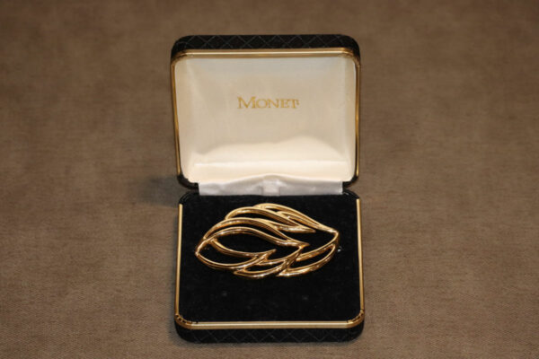 Vintage Signed Monet Brooch with Box
