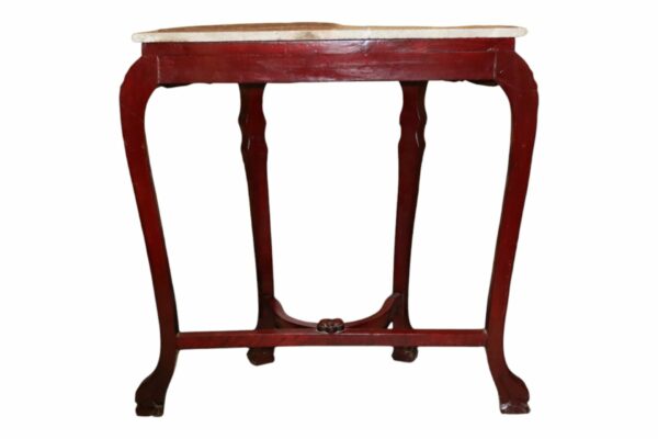 Mahogany Marble Top Half Moon Side Table - Image 3