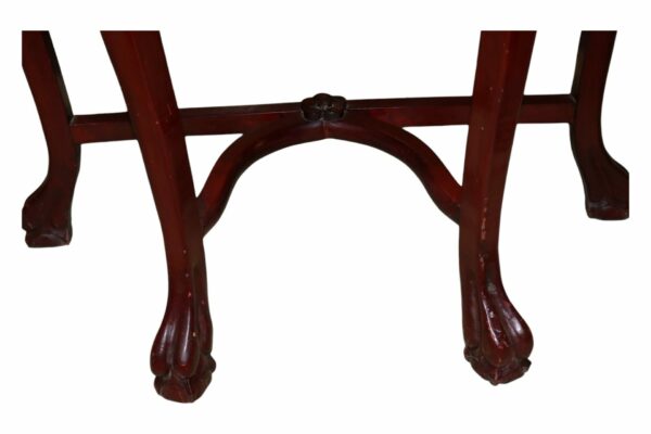 Mahogany Marble Top Half Moon Side Table - Image 6