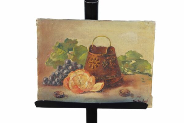 Antique Signed With Year Still Life Oil Painting On Canvas - Image 2