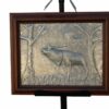 Vintage Silver Elk Plaque In A Solid Oak Frame