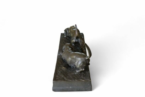 Vintage French Art Deco Signed Bronze of Pointer Dogs - Image 6