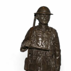 Cold Cast Bronze Resin of a WW1 British Soldier by Peter Hicks