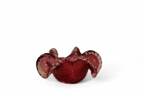 60s Chalet Cranberry Glass Bowl - Image 4