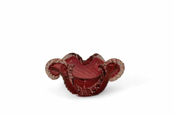 60s Chalet Cranberry Glass Bowl - Image 5
