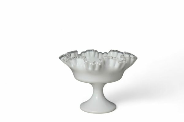 Vintage Fenton Silver Crest Milk Glass