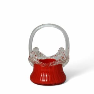 Vintage Hand-Blown Small Orange Basket