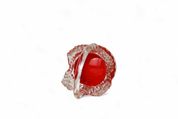 Vintage Hand-Blown Small Orange Basket - Image 7