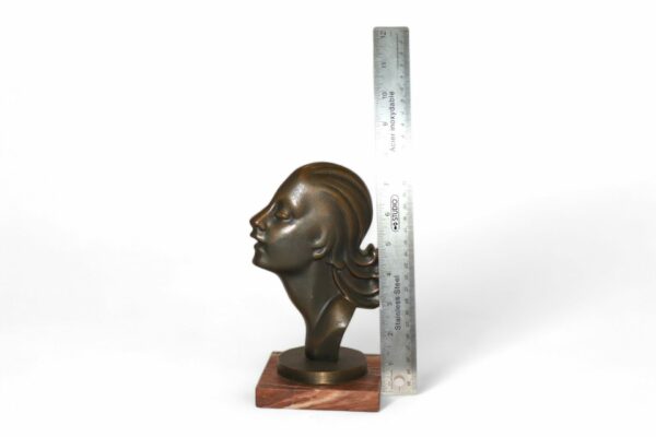 Art Deco Bronze Female Bust on a Marble Base - Image 5