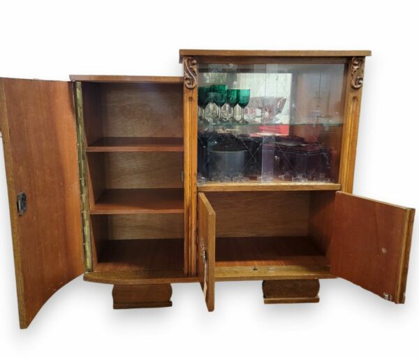 Vintage 50s Oak Bar Cabinet - Image 3