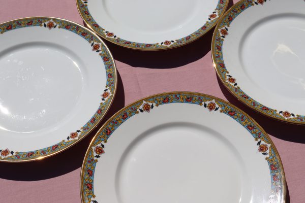 4 Vintage Limoges Dinner Plates Designed by Emile Madesclaire - Image 5
