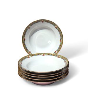 6 Vintage Limoges Soup Plates Designed by Emile Madesclaire