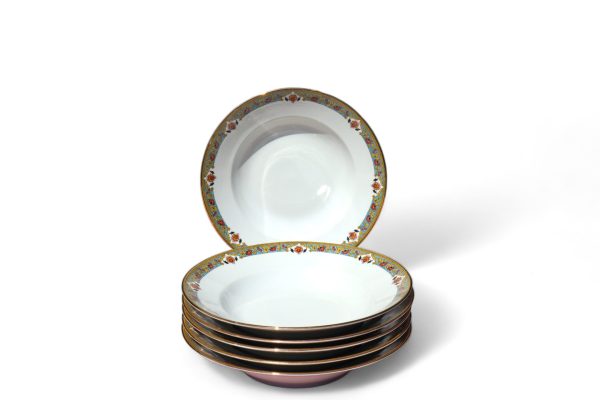 6 Vintage Limoges Soup Plates Designed by Emile Madesclaire