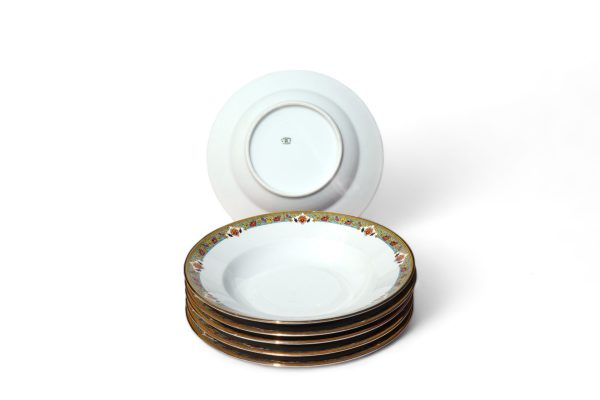 6 Vintage Limoges Soup Plates Designed by Emile Madesclaire - Image 2