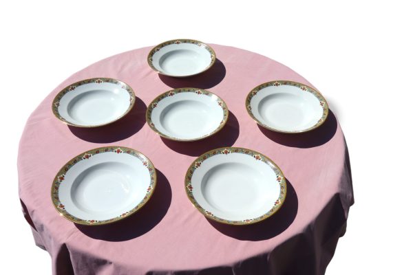 6 Vintage Limoges Soup Plates Designed by Emile Madesclaire - Image 3