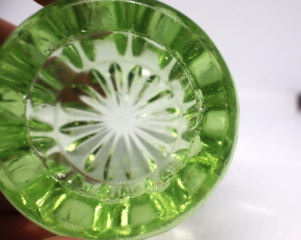 Antique Green Uranium Glass Salt Dish - Image 6