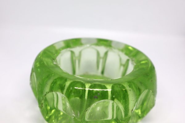 Antique Green Uranium Glass Salt Dish - Image 4