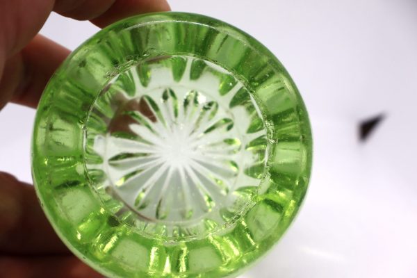 Antique Green Uranium Glass Salt Dish - Image 5