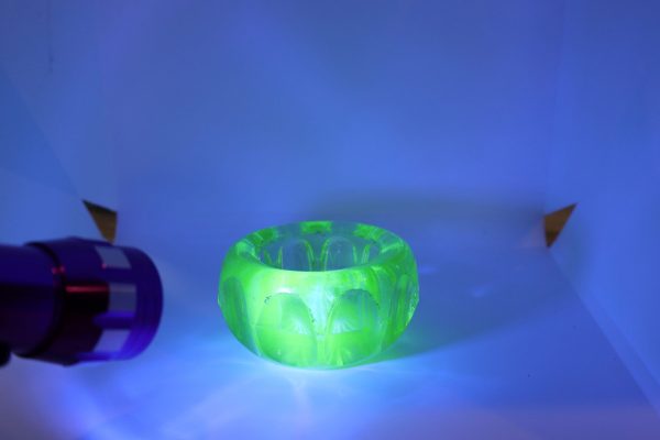 Antique Green Uranium Glass Salt Dish - Image 2