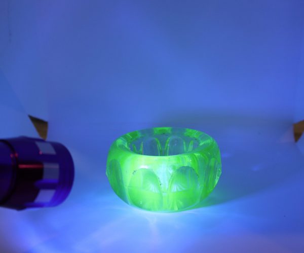 Antique Green Uranium Glass Salt Dish - Image 3