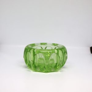 Antique Green Uranium Glass Salt Dish