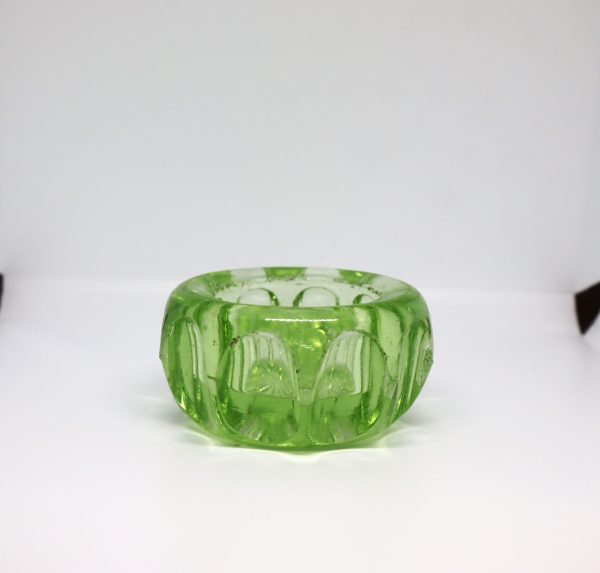 Antique Green Uranium Glass Salt Dish