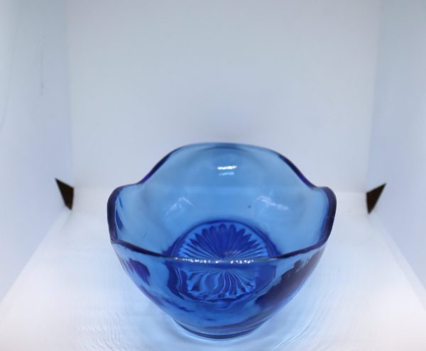 Vintage Blue Uranium Rectangular Glass Bowl - Image 4