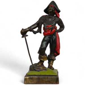 Vintage Pompeian Bronze Sculpture of a Pirate Signed by Paul Herzel