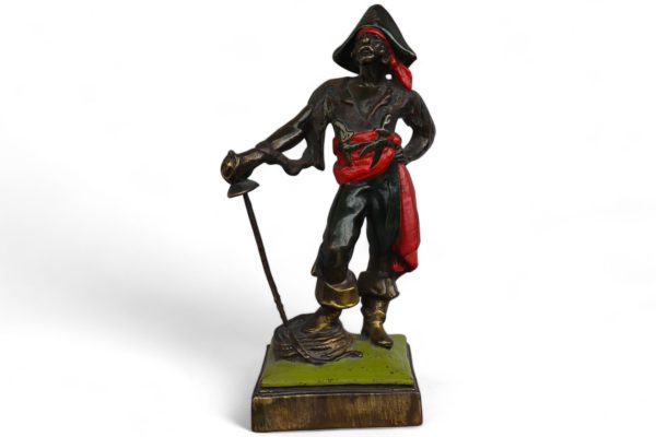 Vintage Pompeian Bronze Sculpture of a Pirate Signed by Paul Herzel - Image 2