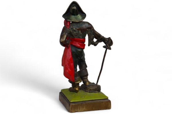 Vintage Pompeian Bronze Sculpture of a Pirate Signed by Paul Herzel - Image 4