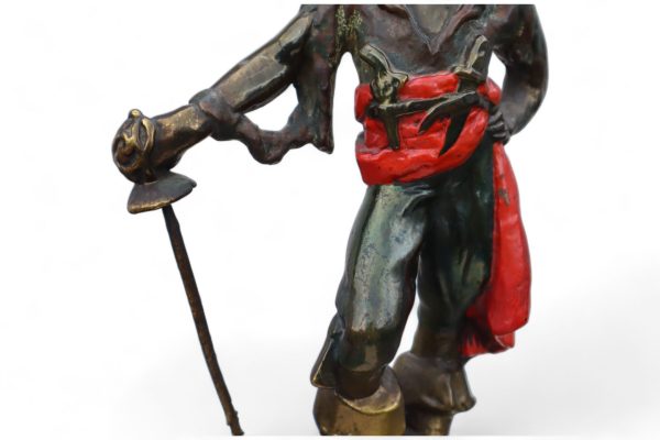 Vintage Pompeian Bronze Sculpture of a Pirate Signed by Paul Herzel - Image 7