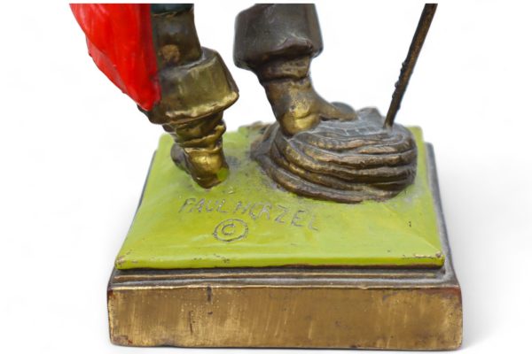 Vintage Pompeian Bronze Sculpture of a Pirate Signed by Paul Herzel - Image 11
