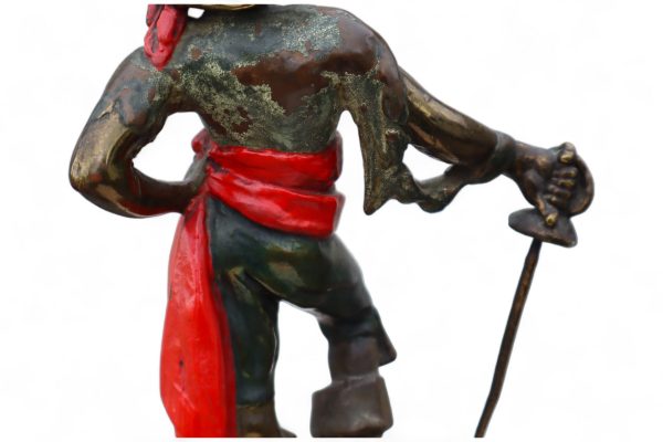 Vintage Pompeian Bronze Sculpture of a Pirate Signed by Paul Herzel - Image 12