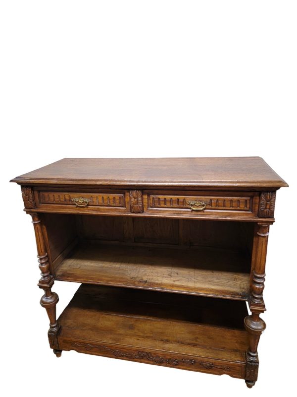 Antique Solid Oak Buffet Sideboard Circa 1880s - Image 4