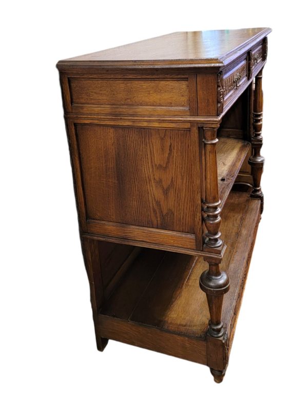 Antique Solid Oak Buffet Sideboard Circa 1880s - Image 2