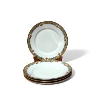 4 Vintage Limoges Dinner Plates Designed by Emile Madesclaire