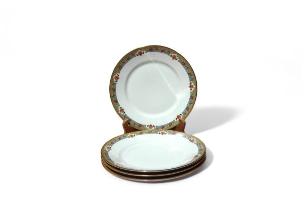 4 Vintage Limoges Dinner Plates Designed by Emile Madesclaire