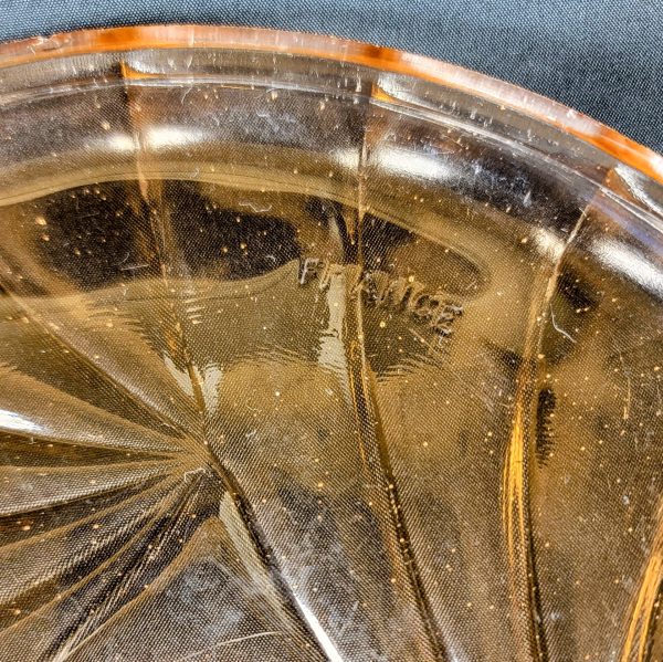 Vintage Art Deco Depression Glass cheese Platter with Dome “Made in France” - Image 9