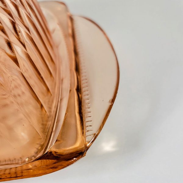 Vintage Art Deco Depression Glass cheese Platter with Dome - Image 6