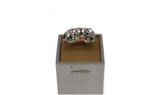 Sterling Silver Ring of Two Elephants - Image 5