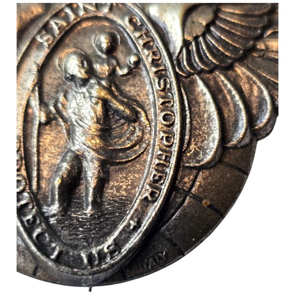 WW2 St. Christopher Zeppelin Visor Pin - Image 2