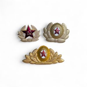 Russia, Soviet Union Gold Metal Cockade Hat Badge, Three in a Lot